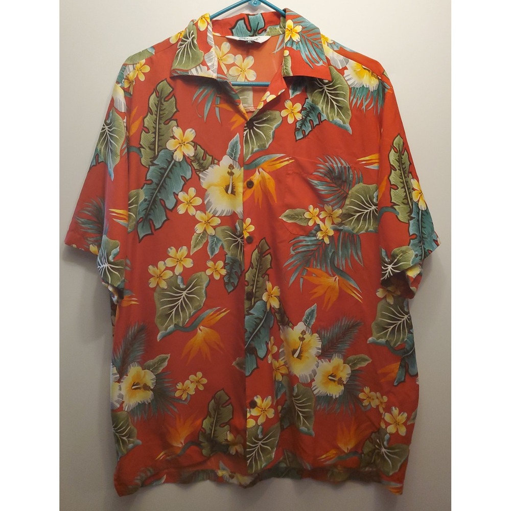 Alvish Hawaiian Tropical Button Up‎ Shirt Mens Size XL